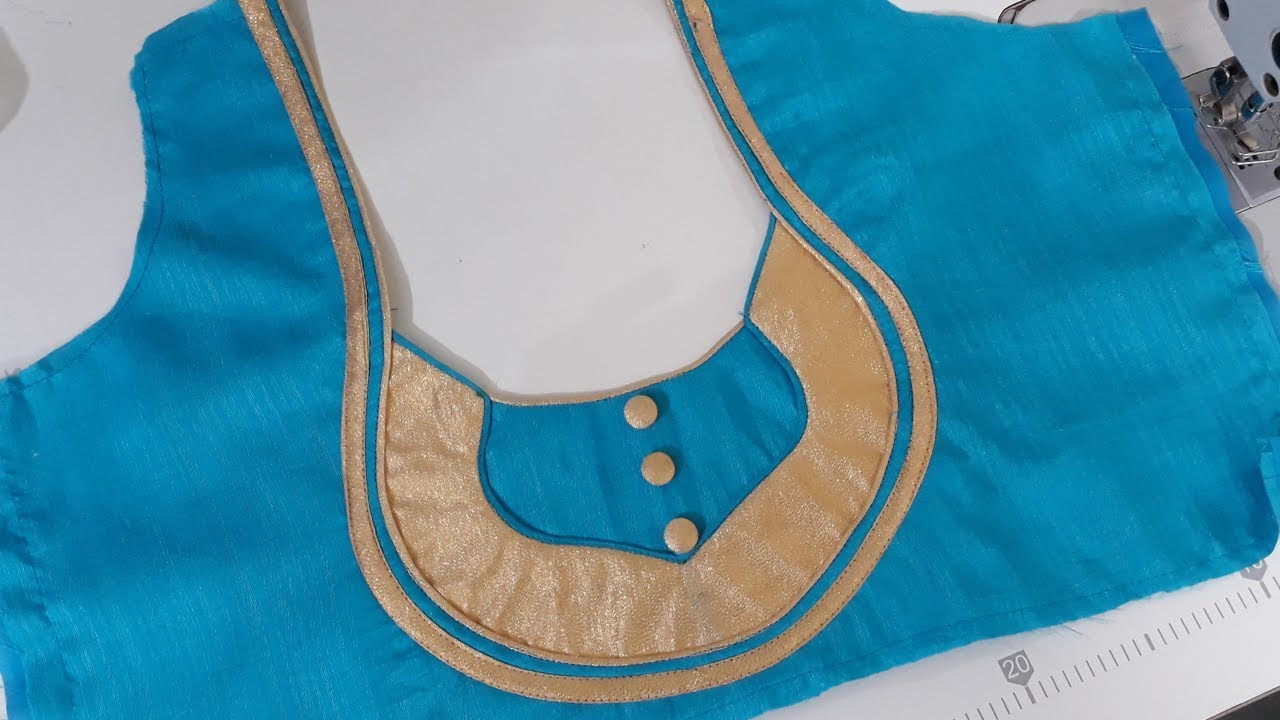 Patch Work Blouse Back Neck Design For Cotton Saree - YouTube