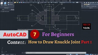 KNUCKLE JOINT 2D PART 1 MEL201 CAD LAB AUTOCAD MALAYALAM