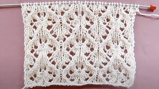 镂空竖条菱花针棒针编织教程，适合春天的漂亮花样，很适合织女士毛衣 Diamond Lace Knitting Stitch Pattern for Ladies/Babies Sweater