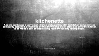 What does kitchenette mean