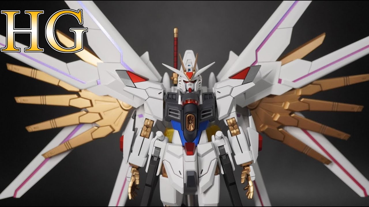 HG マイティーストライクフリーダムガンダム グラデーション塗装 塗装済み完成品 The HG Mighty Strike Freedom Gundam's glowing effect is so cool