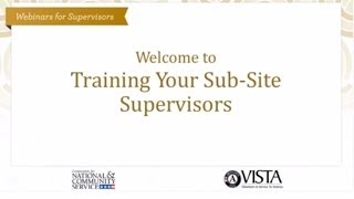 Training Your Sub Site Supervisors Webinar