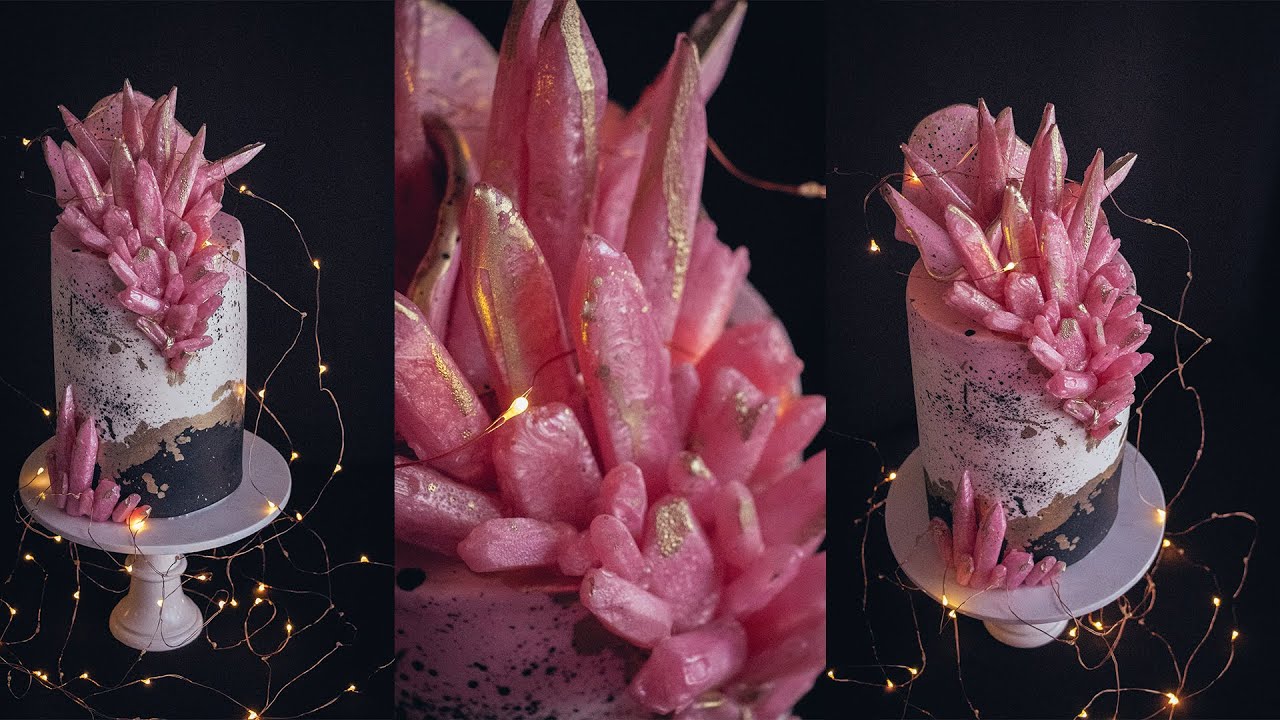 Pink Isomalt Crystal Cake! YouTube