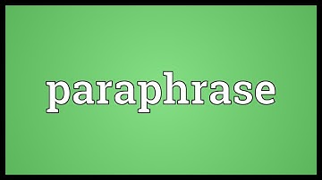 Paraphrase Meaning