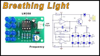 12v Breathe light LED flashing lamp parts Electronic DIY módulos lm358 chip 8 LED 