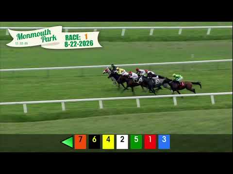 video thumbnail for MONMOUTH PARK 08-22-2026 RACE 1
