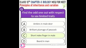 Principles of inheritance and variation important mcq for neet
