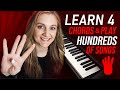 Learn 4 chords  play hundreds of songs on piano