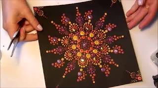 How to paint red-orange mandala- Hogyan fessünk piros-narancssárga mandalát.