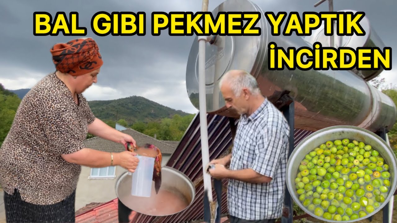 İNCİR PEKMEZİ YAPIYORUZ~GÜNEŞ ENERJİSİ TAMİRİ~BABAMI TIRAŞ YAPTIM