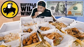 $100 WORTH OF BUFFALO WILD WINGS TAKE OUT VS MAN