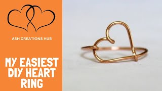 Beautiful Wire Copper Heart Ring | DIY Simple Valentine Jewelry | #Shorts #MyfirstShorts