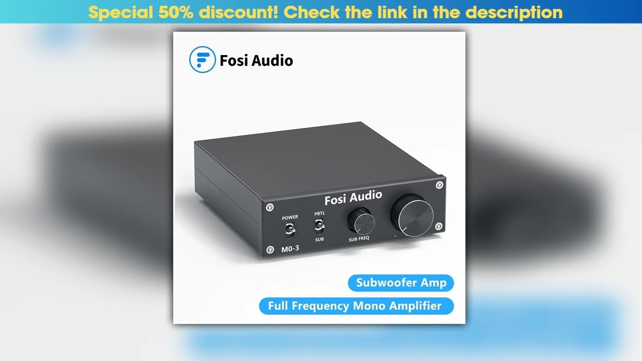 Fosi Audio M03 Power Subwoofer Amplifier 200 Watt Mono Audio Amp Digital Hifi Home Amplifier Pro Ed