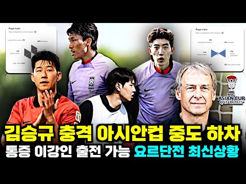 김승규 골키퍼 십자인대 수술 한국 아시안컵 빌드업 타격?! &#39;이강인 출전 가능 요르단전 최신 상황&#39;