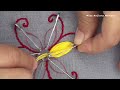 Hand Embroidery Extraordinary design with Safty pins, how to make embroidered flower with Safty pins