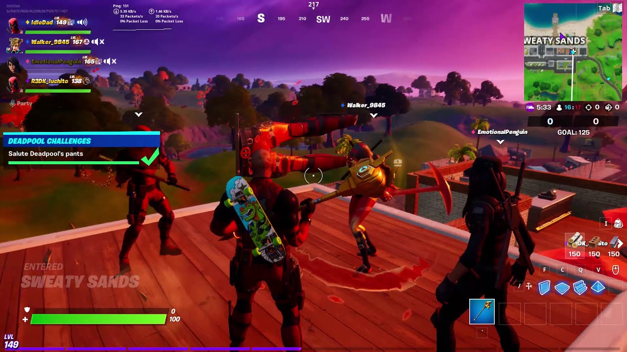 salute DEADPOOL pants| FORTNITE