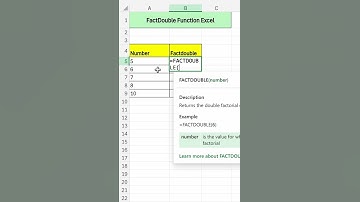 Double Factorial Of Number | Factdouble Excel Function #fact #factorial #number #maths #excel #learn