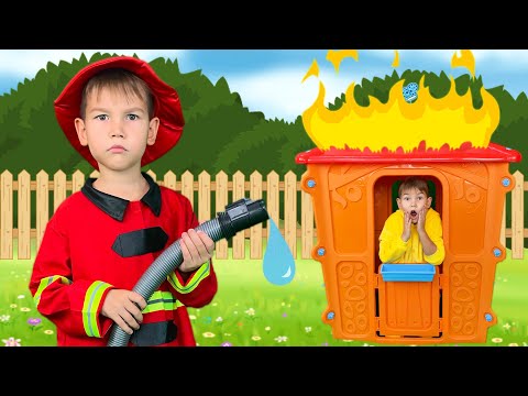 Видео: Vlad and the profession of firefighter / Stories for kids from Vlad TV Show