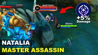 WHY NATALIA WITH MASTER ASSASSIN EMBLEM IS DEADLY (+5% insane damage) | MLBB