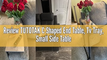 Review TUTOTAK C Shaped End Table, Tv Tray, Small Side Table, 28.7 inch Tall Couch Table, Tray Table