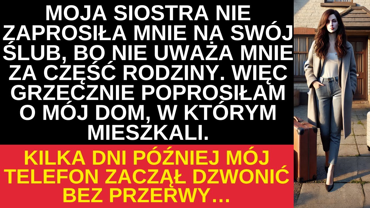 Moja siostra nie zaprosiła mnie na ślub, więc poprosiłam o dom. Kilka dni później telefon nie milkł