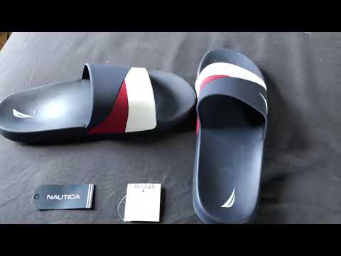Nautica menâs slides size 12 - YouTube