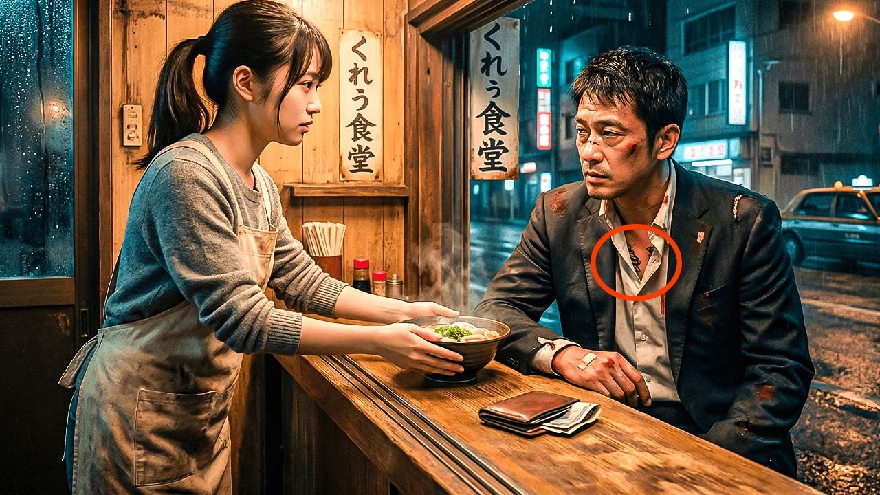 貧しいウェイトレスは、一文無しのヤクザに無料で食事を提供した。48時間後、レストランの前にはギャングの黒い車が20台も並んでいた。