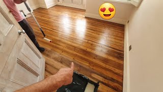 Hardwood Floor Sanding And Refinishing With Dark Stain