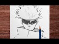 Easy anime drawing  how to draw gojo  jujutsu kaisen  anime sketch