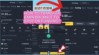 PAANO MAG TRANSFER FROM EARN TO SPOT OR FUNDING BINANCE BALANCE EASY STEP | LEGIT TUTORIAL 2024
