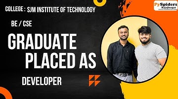 BE (CSE) Graduate Placement Story From PySpiders Rajajinagar | As a  DEVELOPER