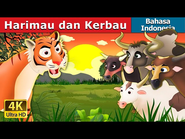 Harimau dan Kerbau | Tiger and Buffaloes in Indonesian @IndonesianFairyTales class=