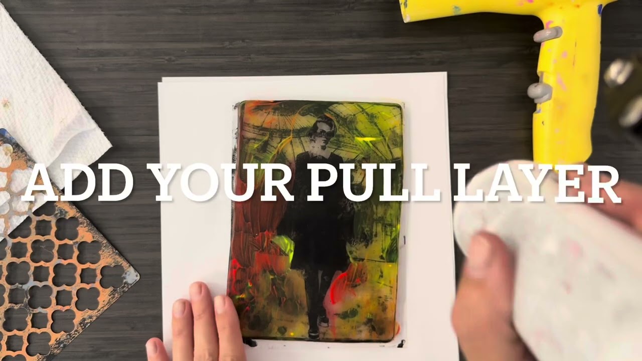 Gelli Print Image Transfer with Sewing