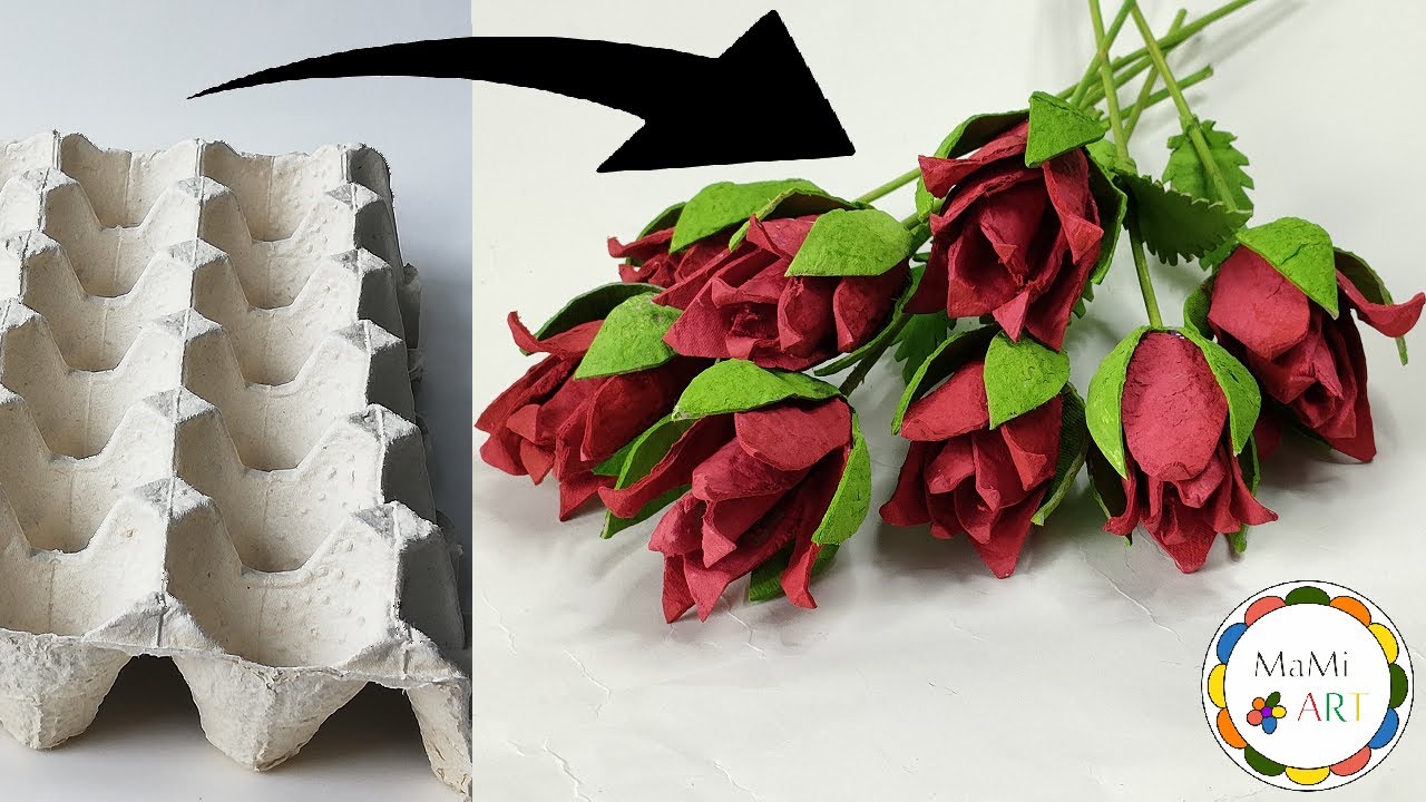 NIESAMOWITE RĘKODZIEŁO DIY ♻️ 🌹🌹 🌹  Róże z opakowań po jajkach ♻️🌹 RECYKLING!