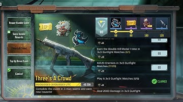Call of Duty Mobile Play 5 3v3 Gunfight Matches.
