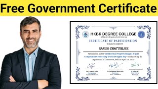 Free Government Certificate 2024 | Free Certificate Online | Online Course with Certificate | Free