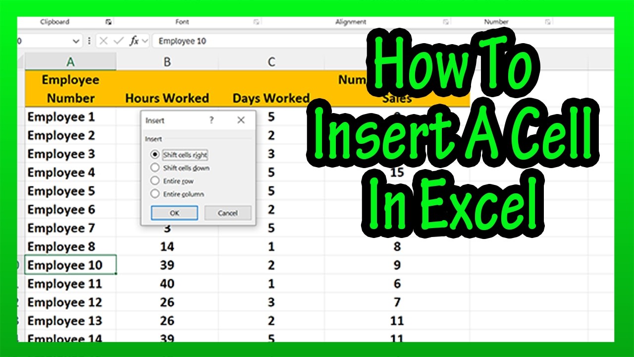 Inserting In Excel Cell How To (Quickly) Insert A Blank Cell Or Cells Into A Worksheet In Excel ...