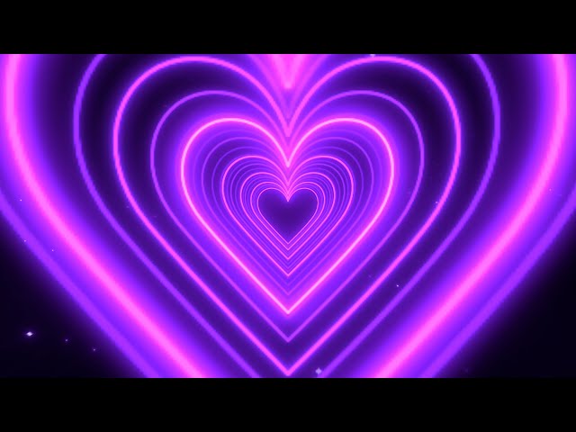 Love's Luminosity Purple Heart Background 💖💜 Romantic Radiant Pink Heart Tunnel Background Motion