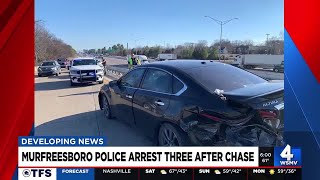 Murfreesboro police arrest three after chase
