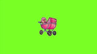 Футаж на хромакее малыш в коляске