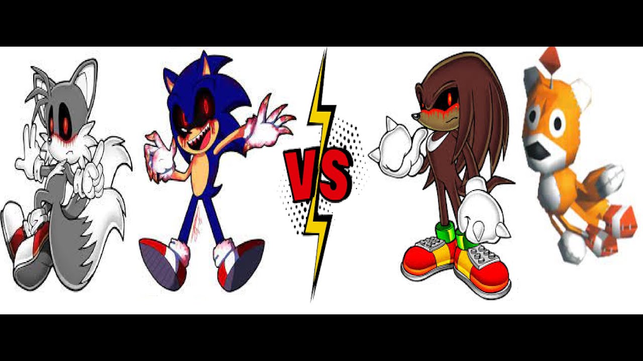 Sonic.exe & Tails.exe vs Knuckles.exe & Tails doll - YouTube