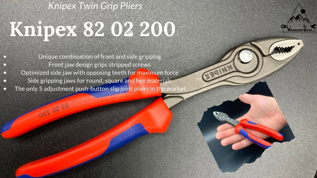 New Tools KNIPEX Tools 82 02 200 TwinGrip Slip Joint Pliers, 8-Inch -  Vermont Tool Company