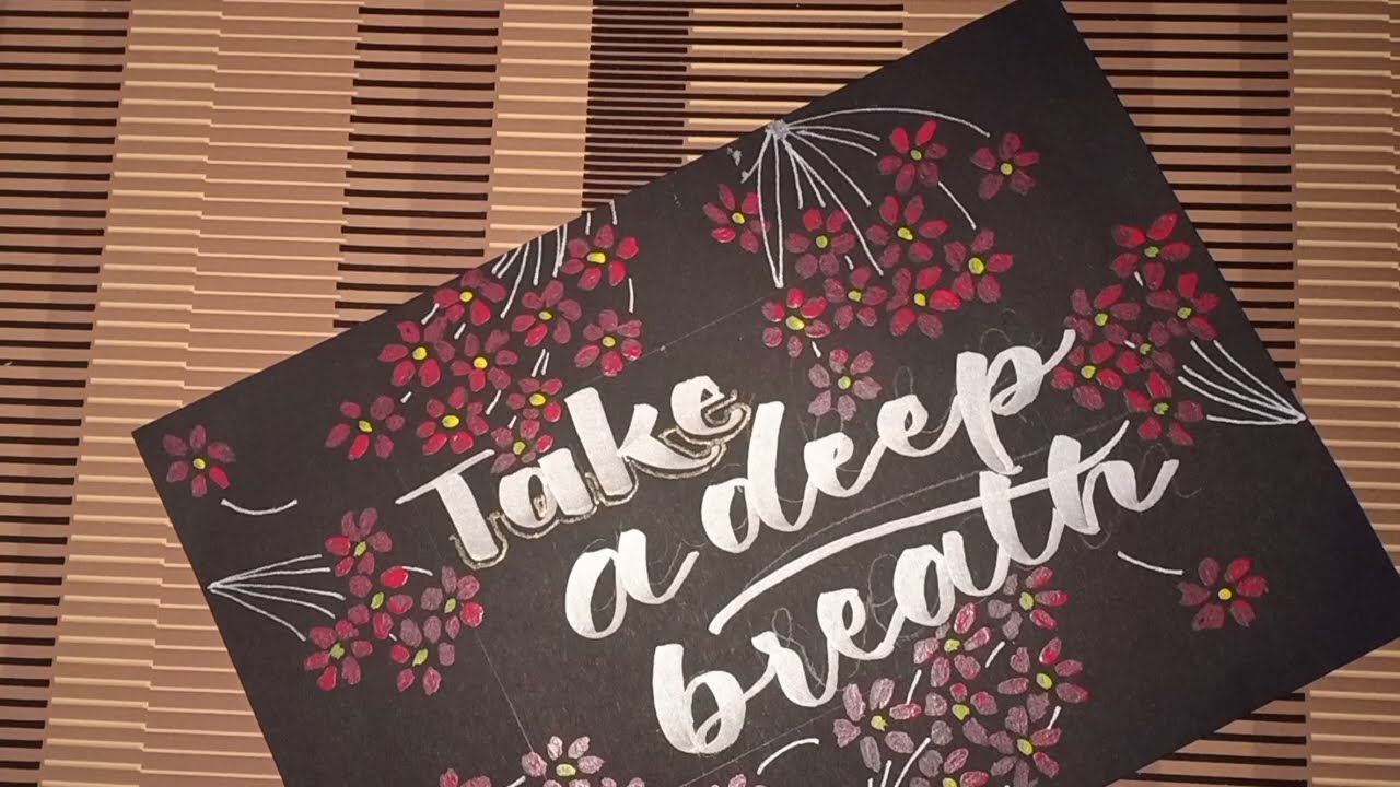 Black paper calligraphy। Metallic brush pen calligraphy । Modern calligraphy with background design