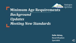 Minimum Age Requirements - Pesticide Licensing and Recertification