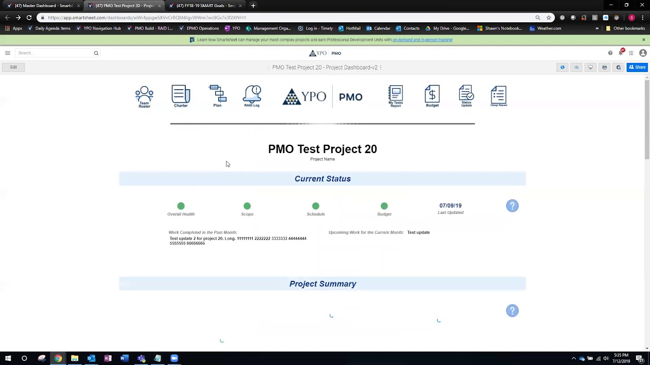 How to update project status