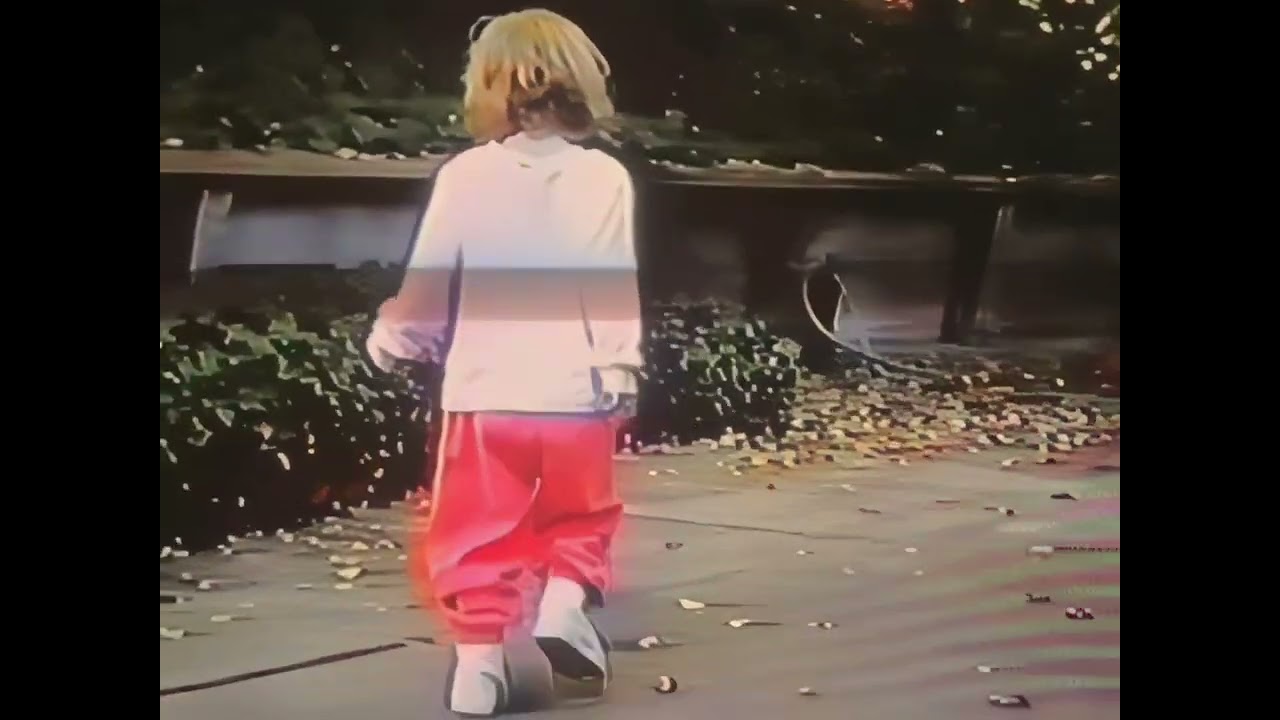 2 year old kid in yard walking outdated gen z