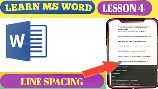 Line spacing in Ms Word | paragraph spacing | How to use MS word in mobile screenshot 5
