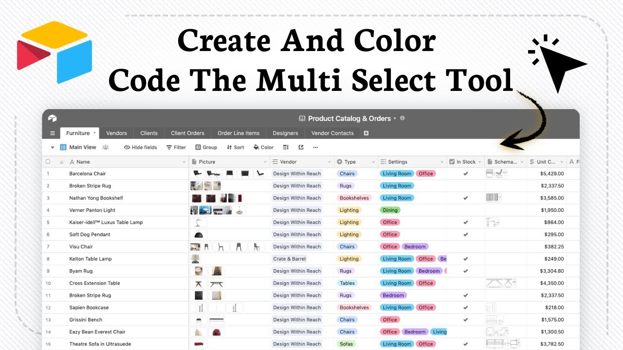 How to Create and Color Code The Multi Select Tool in Airtable - YouTube