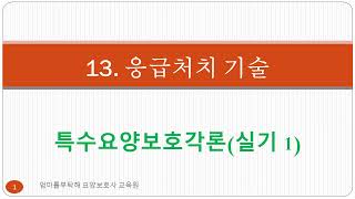 13.(실기_평체) 응급처치기술              특수요양보호각론(실기1)  엄마케어 요양보호사교육원