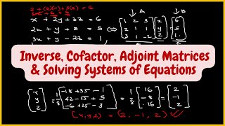 017h Step by Step - PreCalculus - Inverse, Adjoint, Cofactor Matrices & Systems of Equations